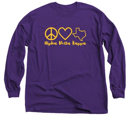 Peace Love Texas ADK, a Purple Classic Long Sleeve Tee