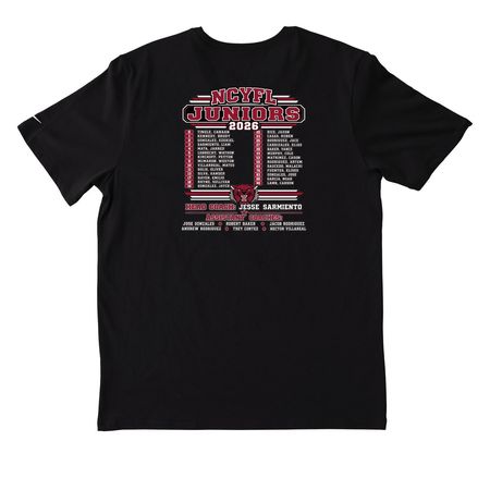 Junior Football Roster, a Black Nike Dri-FIT Jersey Blend Performance Tee (back-view)