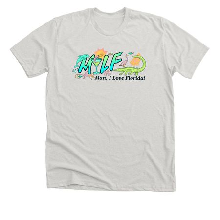 "Man, I Love FL" Tee, a Heather Cement Premium Unisex Tee