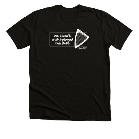 "no, i don't wish i played the flute", a Black Heather Premium Unisex Tee