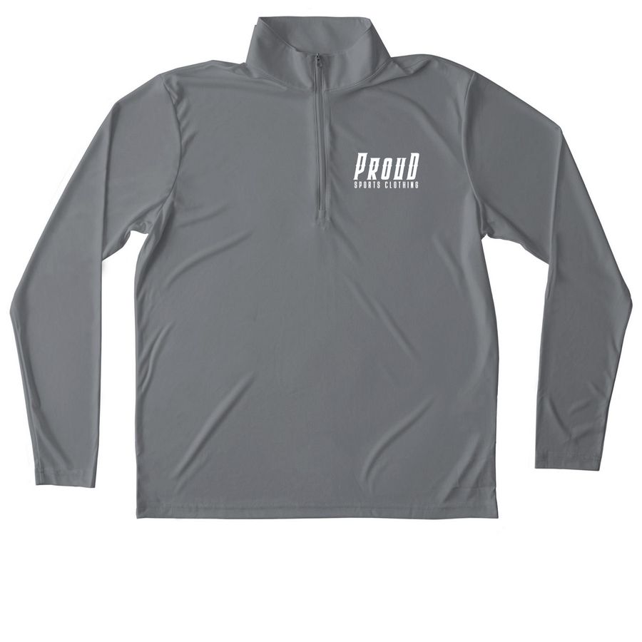 THE.zip, a Grey Concrete Unisex Performance Quarter Zip Pullover
