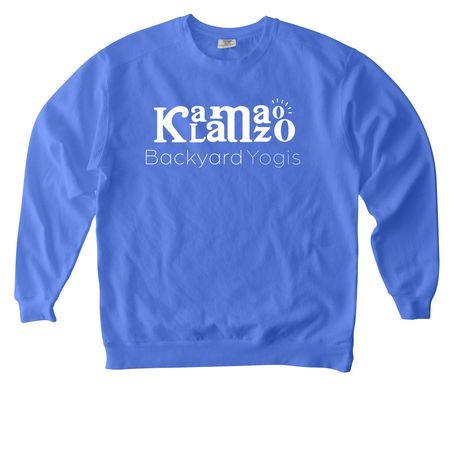Support a Dedicated Kalamazoo Member in Need, a Flo Blue Comfort Colors Crewneck Sweatshirt