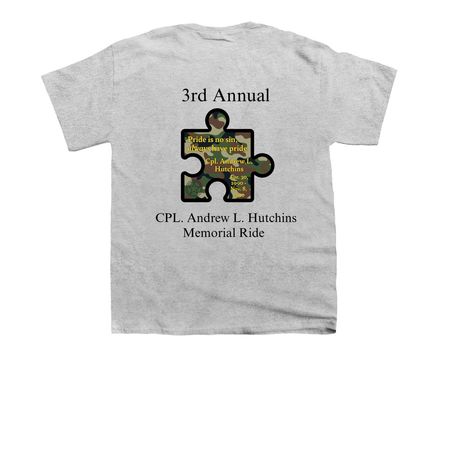 USA 250 x CAHL Memorial Ride, a Sport Grey Youth Unisex Tee (back-view)