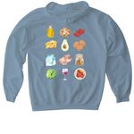 All Foods Fit, a Stone Blue Gildan Softstyle Pullover Hoodie (back-view)