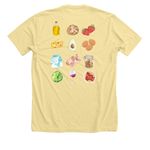 All Foods Fit, a Heather French Vanilla Premium Unisex Tee (back-view)