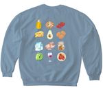 All Foods Fit, a Stone Blue Softstyle Crewneck Sweatshirt (back-view)
