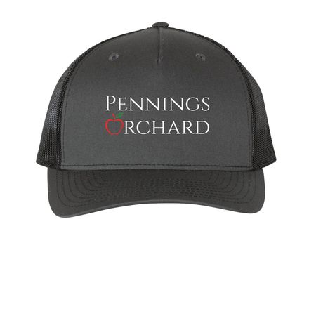 Pennings Orchard Hat, a Charcoal/ Black Printed Five-Panel Trucker Cap
