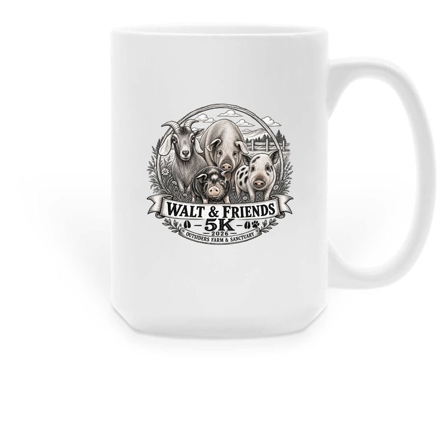 Walt & Friends 5K 2026- Sat, Nov 7, 2026- MUG, a White Large Coffee Mug