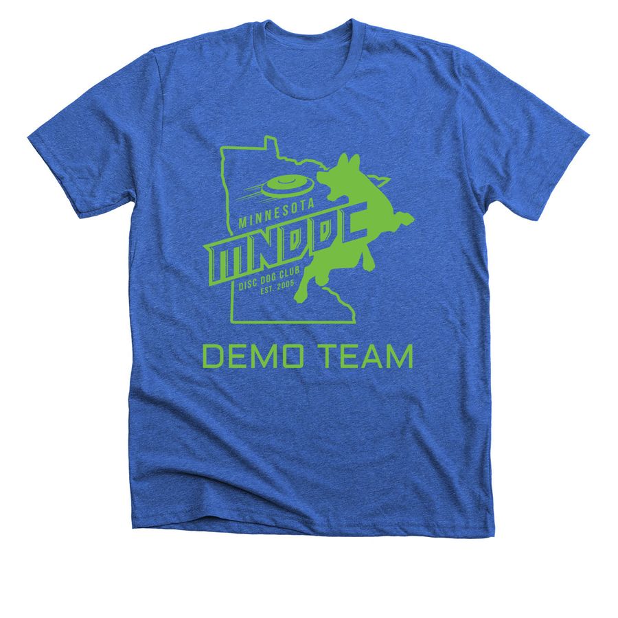 MNDDC Demo Shirts, a Heather True Royal Premium Unisex Tee