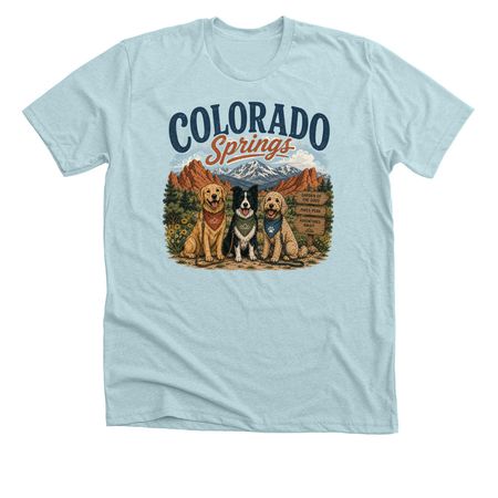 Colorado Springs, a Heather Ice Blue Premium Unisex Tee