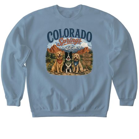 Colorado Springs, a Stone Blue Softstyle Crewneck Sweatshirt