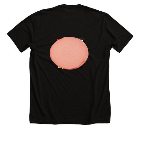 Baloney, Peeing Your Pants, a Solid Black Blend Premium Unisex Tee (back-view)