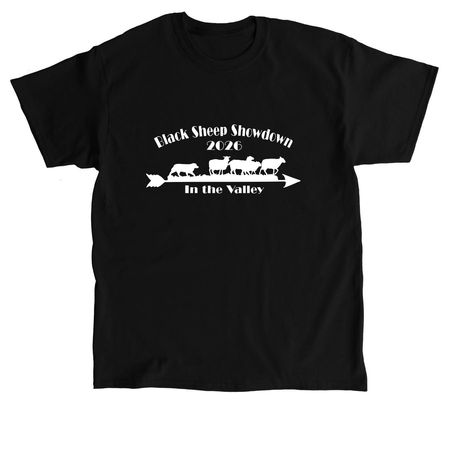 2026 Black Sheep Showdown (Front, White Logo), a Black Classic Unisex Tee