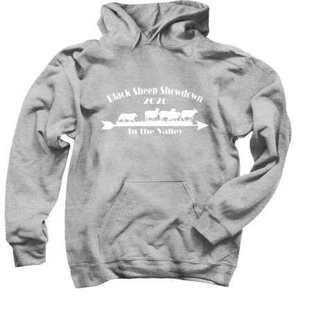 2026 Black Sheep Showdown (Front, White Logo), a Sport Grey Pullover Hoodie