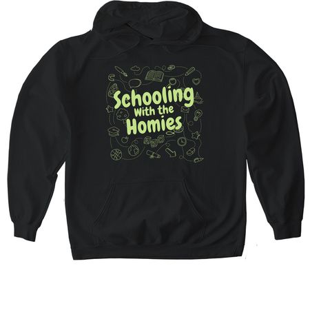 Schooling With the Homies ?, a Black Gildan Softstyle Pullover Hoodie