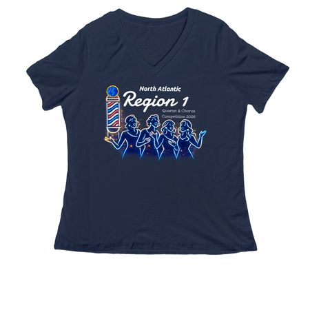 Region One Love, a Navy Women's Relaxed V-Neck Tee