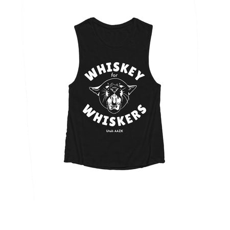 Whiskey for Whiskers, a Black Women's Muscle Tank