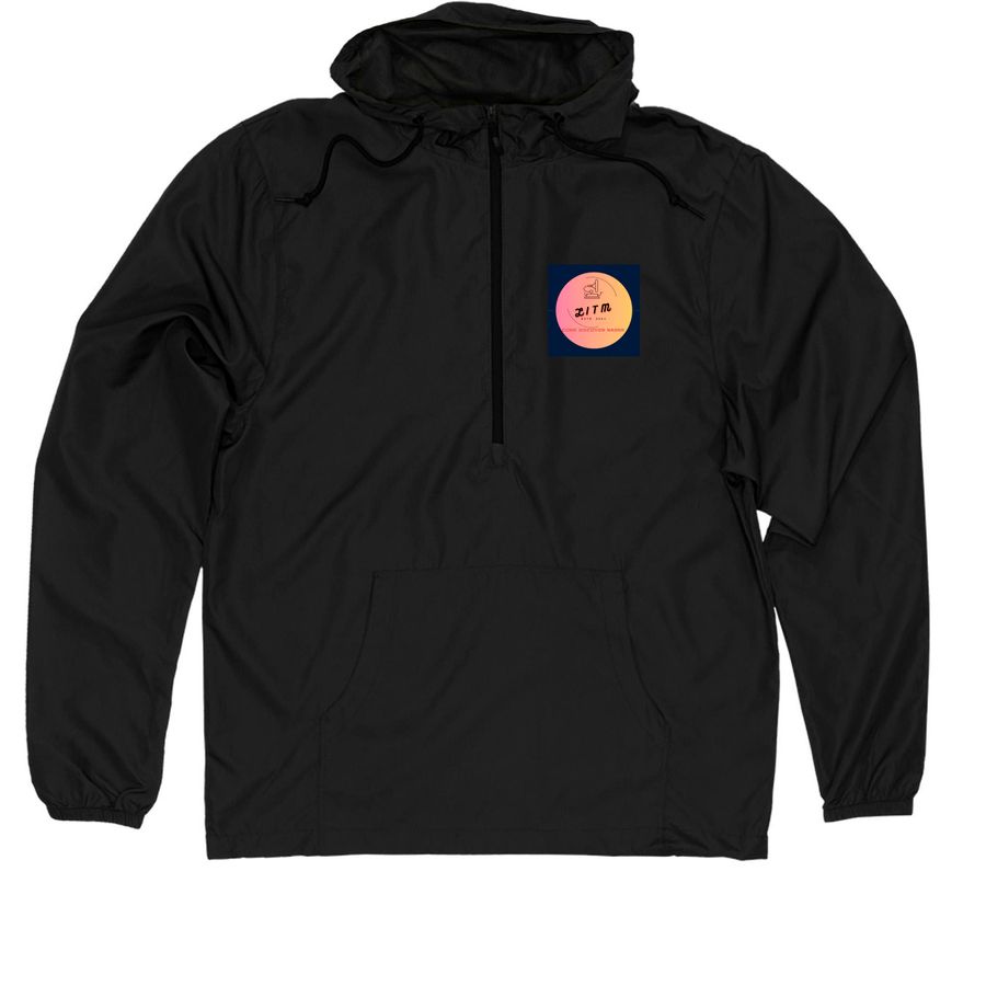 Live In The Moment Jackets !, a Black Quarter-Zip Windbreaker