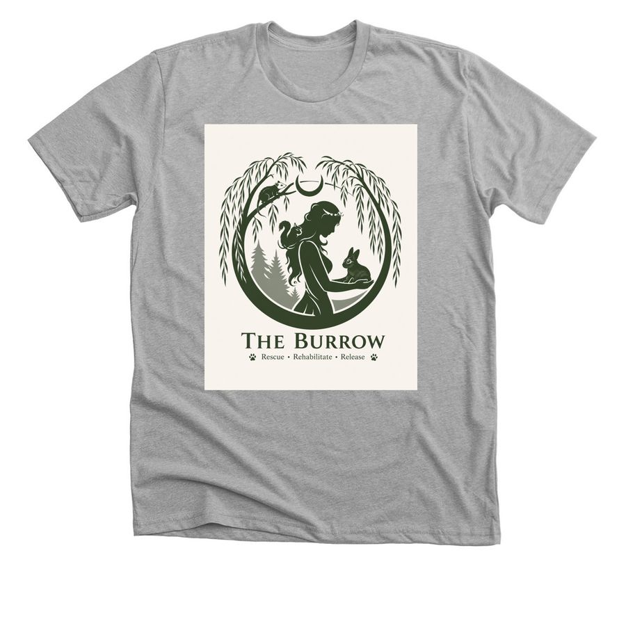 The Burrow Wildlife Rehabilitation&nbsp;, a Athletic Heather Premium Unisex Tee