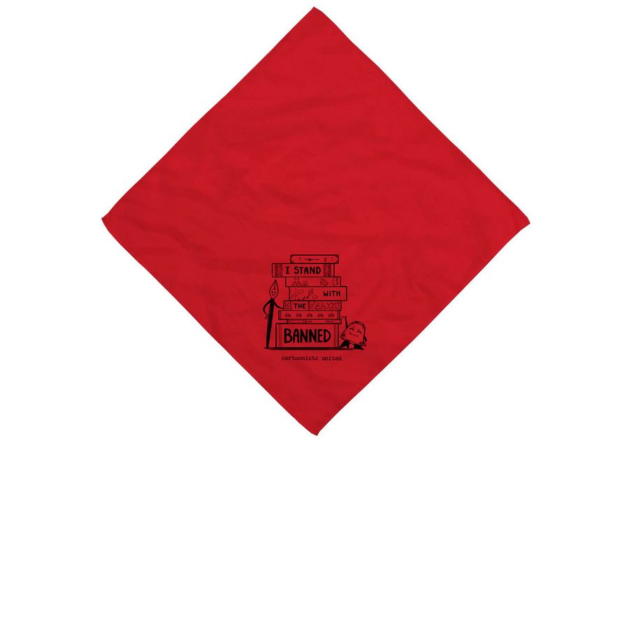 I Stand with the Banned, a Red Cotton Bandana