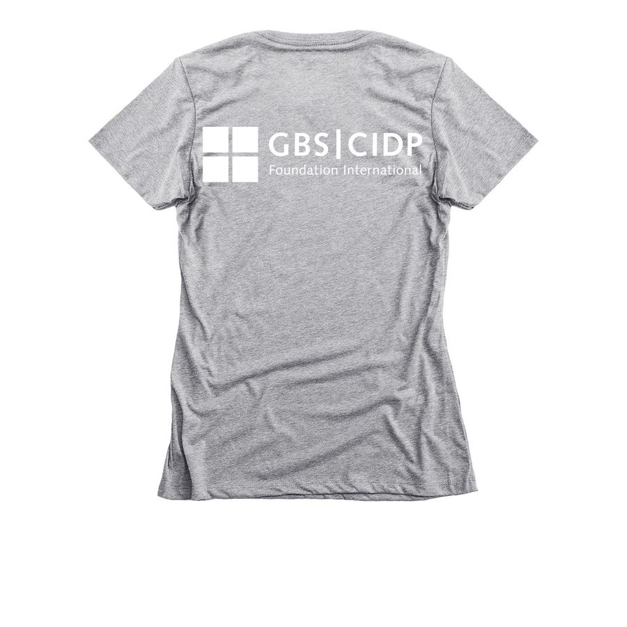 CIDP Swag Shop, a Dark Heather Grey Women's Slim Fit Tee (back-view)