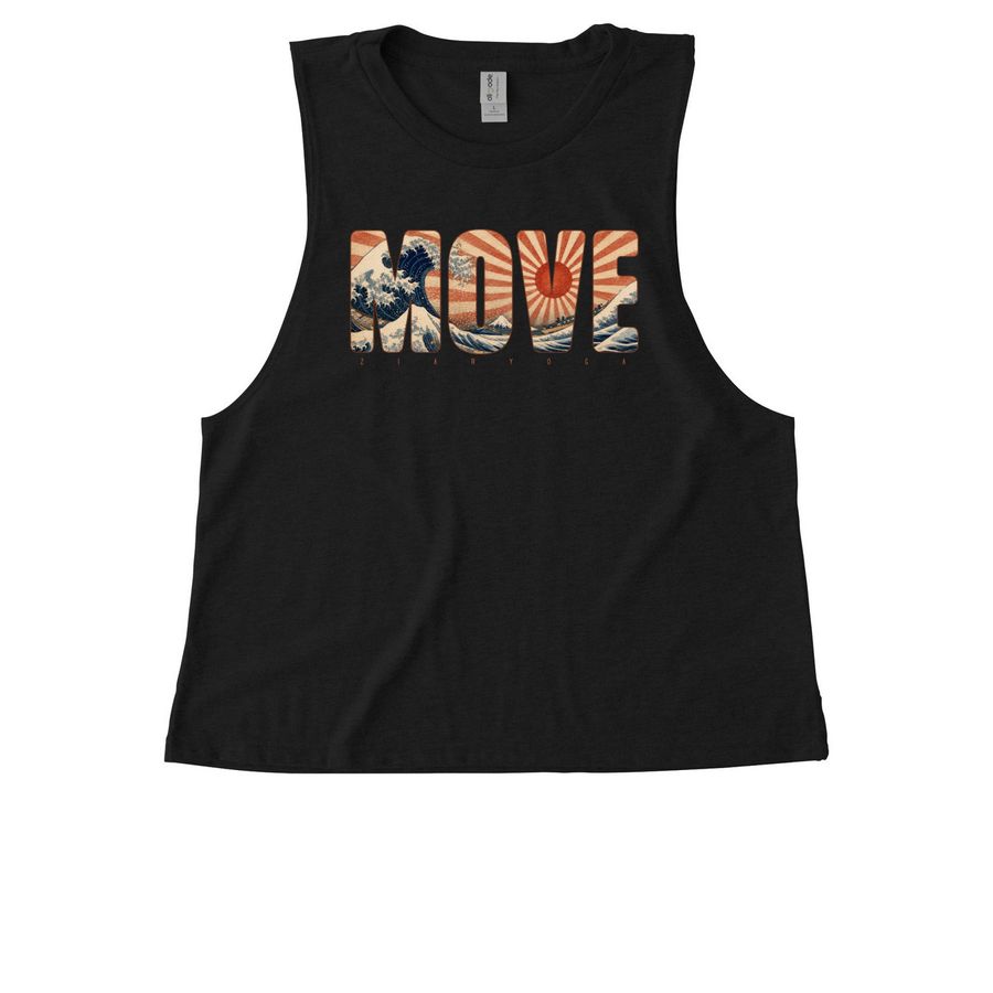 Move, a Deep Black Allmade Eco Triblend Women?s Muscle Tank