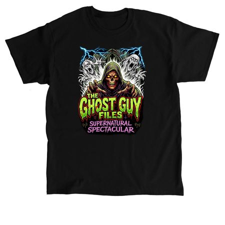 Ghost Guy Files Supernatural Spectacular, a Black Classic Unisex Tee
