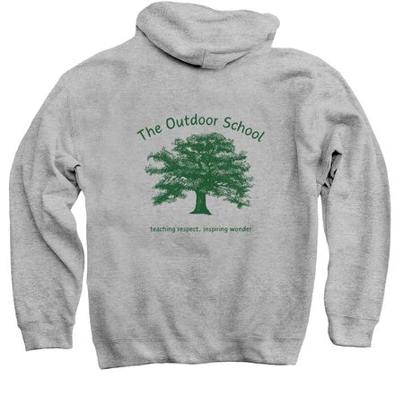 Outdoor School Hoodies, a Sport Grey Pullover Hoodie (back-view)