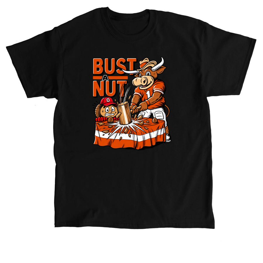 Official Texas Football Bevo Bust A Nut Beat, a Black Classic Unisex Tee