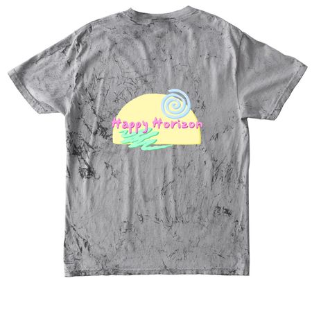 Happy Horizon Yellow Sunrise, a Smoke Comfort Colors Colorblast Tee (back-view)