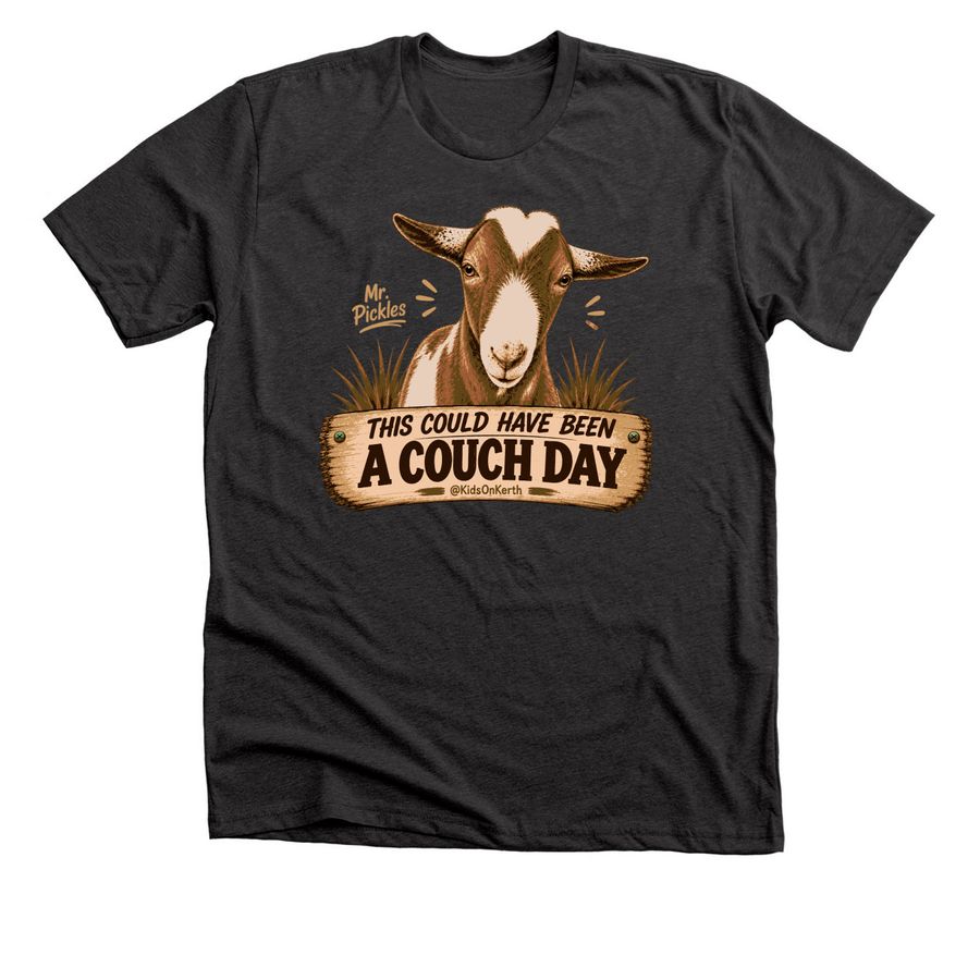 Mr. Pickles? Couch Day Tee ?, a Dark Grey Heather Premium Unisex Tee
