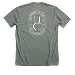 Uncommon Collective Logo T (Dark), a Deep Heather Premium Unisex Tee (back-view)