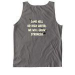 Mohawk Bear, a Grey Comfort Colors Tank Top (back-view)