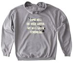 Mohawk Bear, a Sport Grey Gildan Softstyle Pullover Hoodie (back-view)