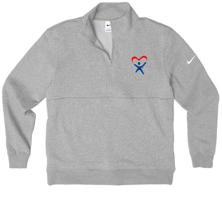 Nike CASA Half Zip, a Dark Grey Heather Nike Club Fleece Half Zip Pullover