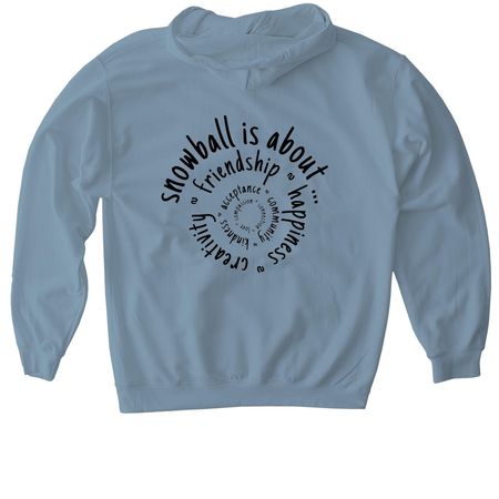 OG staff sweats(black)&nbsp;, a Stone Blue Gildan Softstyle Pullover Hoodie (back-view)