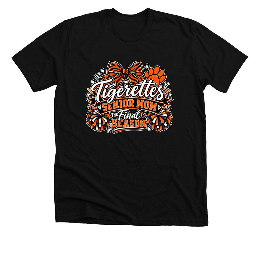 Tigerette Tees: Senior Mom, a Solid Black Blend Premium Unisex Tee
