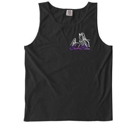Sapphire Ribbons Shirts, a Black Comfort Colors Tank Top