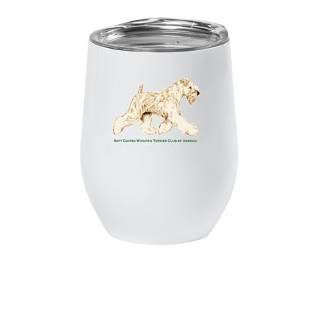 SCWTCA Gaiting Wheaten Logo, a White Insulated Wine Cup