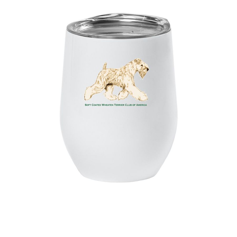 SCWTCA Gaiting Wheaten Logo, a White Insulated Wine Cup