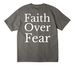 Cross faith over fear, a Asphalt Unisex Heavyweight Tee (back-view)