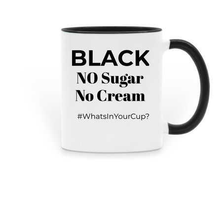 Black No Cream Cup, a Black Two-Tone Ceramic Mug