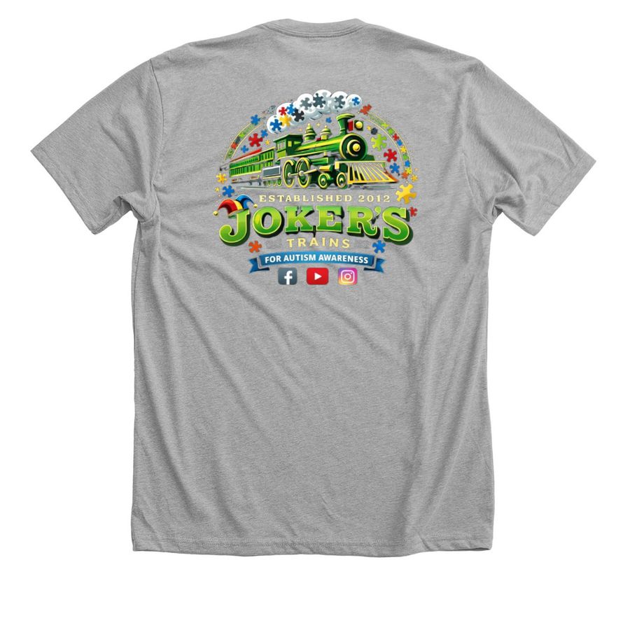 Autism Awareness, a Athletic Heather Premium Unisex Tee (back-view)