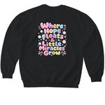 Le Bonheur: bubble&nbsp;, a Black Softstyle Crewneck Sweatshirt (back-view)