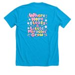 Le Bonheur: bubble&nbsp;, a Neon Blue Premium Unisex Tee (back-view)