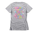 Le Bonheur: bubble&nbsp;, a Dark Heather Grey Women's Slim Fit Tee (back-view)