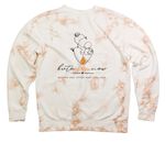 Before Her. After Her. Still Her., a Dusty Pink Tie Dye Crewneck Sweatshirt (back-view)