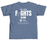 No One Fights Alone T-Shirts, a Blue Jean Comfort Colors Unisex Tee (back-view)