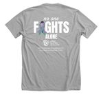 No One Fights Alone T-Shirts, a Athletic Heather Premium Unisex Tee (back-view)