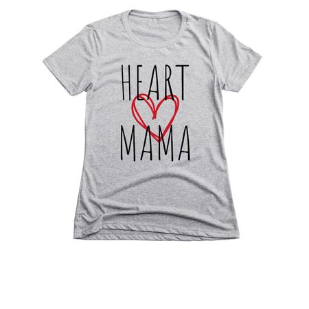 Heart Mama, a Dark Heather Grey Women's Slim Fit Tee